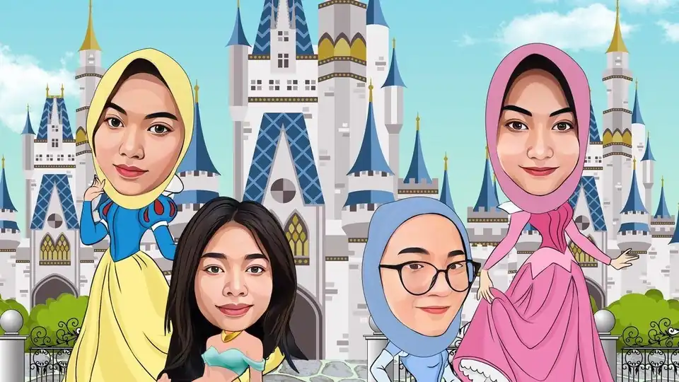 Jasa Desain Karikatur Wajah Illustrasi Full Face/Half Face - Karikatur, Profesional, Bergaransi