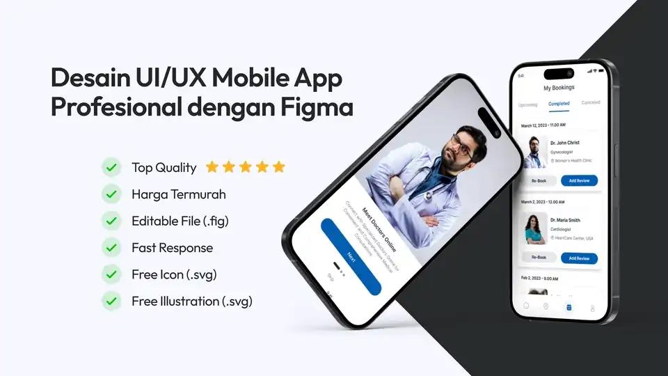 Jasa Desain UI/UX Mobile App Profesional dengan Figma - UI & UX Design, Profesional, Bergaransi