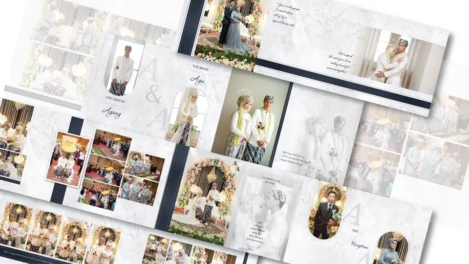 Jasa Design Album Foto Wedding / Pernikahan / Ulang Tahun (Birthday), dll - Edit Gambar & Photoshop, Profesional, Bergar