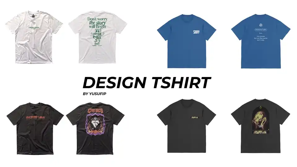 Jasa Design Kaos Modern Elegan Kekinian - Desain Kaos & Motif, Profesional, Bergaransi