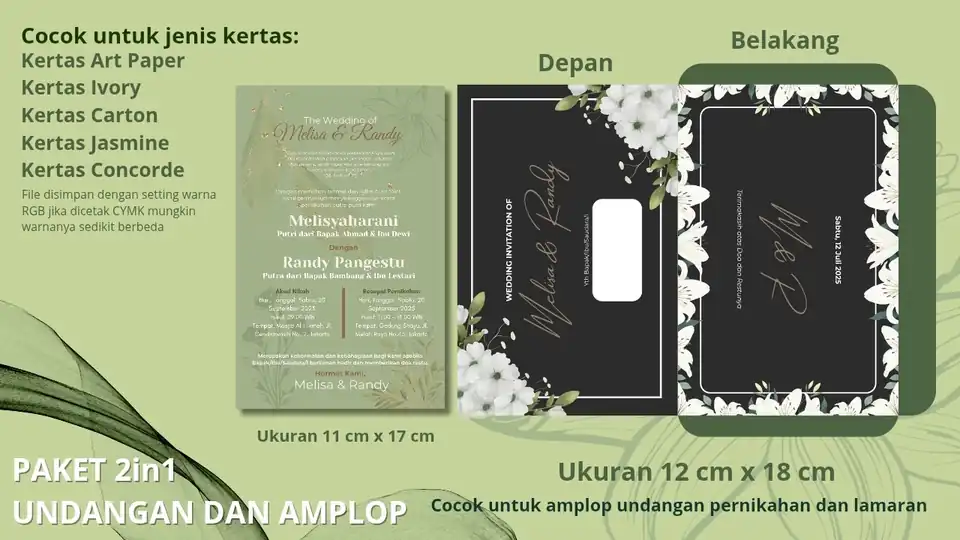 Jasa DESIGN SIAP CETAK - PAKET 2in1 UNDANGAN DAN AMPLOP - Desain Amplop, Profesional, Bergaransi
