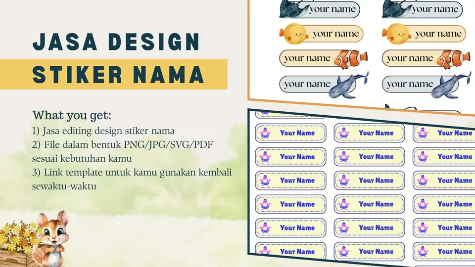 Jasa Design Stiker Nama (You get 5 Design) - Desain Stiker, Profesional, Bergaransi