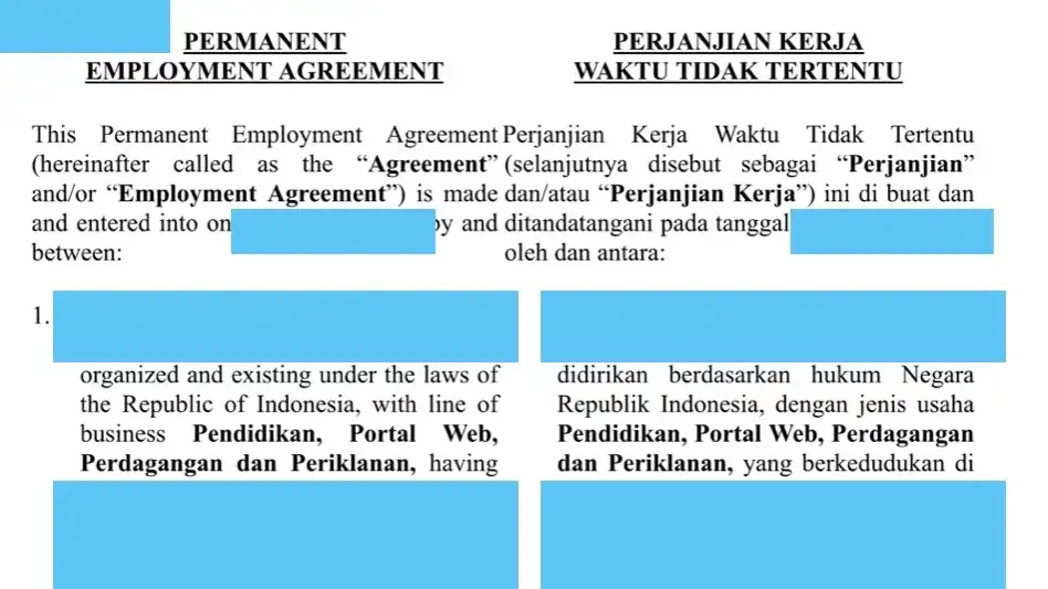 Jasa Draft atau Review Perjanjian Bilingual atau Monolingual - Kontrak Hukum, Profesional, Bergaransi