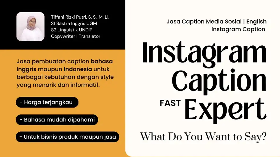 Jasa EN & ID Instagram Caption Expert - Caption Sosial Media, Profesional, Bergaransi