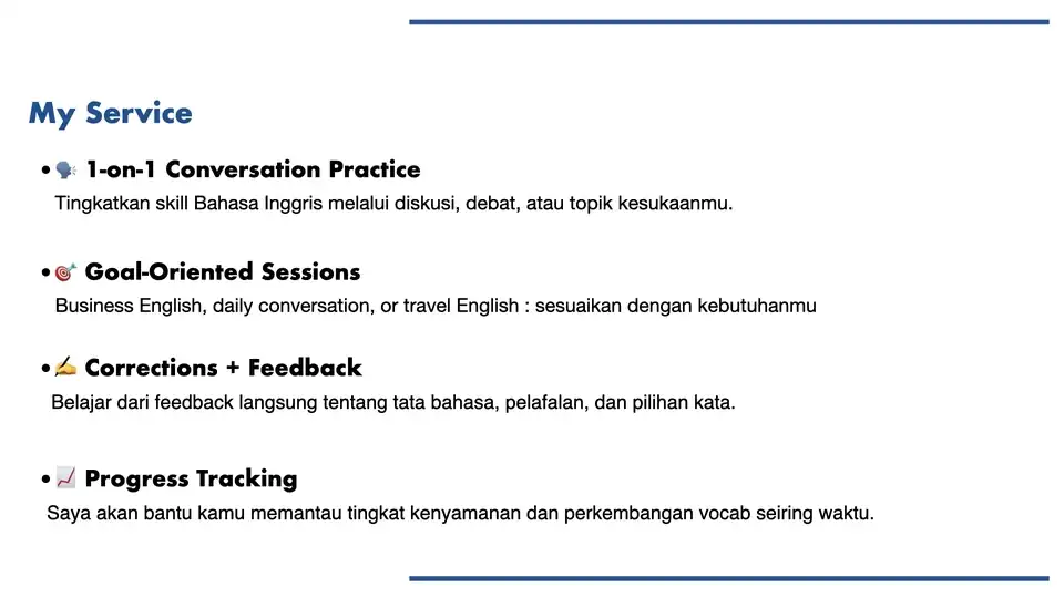 Jasa English Speaking Partner - Kursus Online, Profesional, Bergaransi