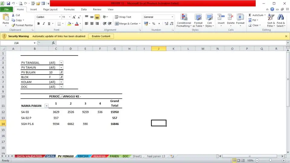 Jasa ENTRI DATA EXCEL PIVOT - Entri Data, Profesional, Bergaransi