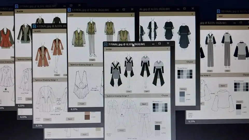 Jasa Fashion Design One Set Collection - Desain Kaos & Motif, Profesional, Bergaransi