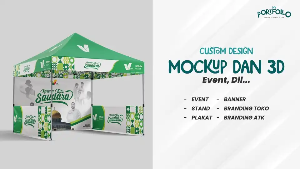 Jasa FAST DESIGN KEBUTUHAN EVENT, STAND, PLAKAT, BANNER, BRANDING TOKO, BRANDING ATK (MOCKUP ATAU 3D) - Digital Printing