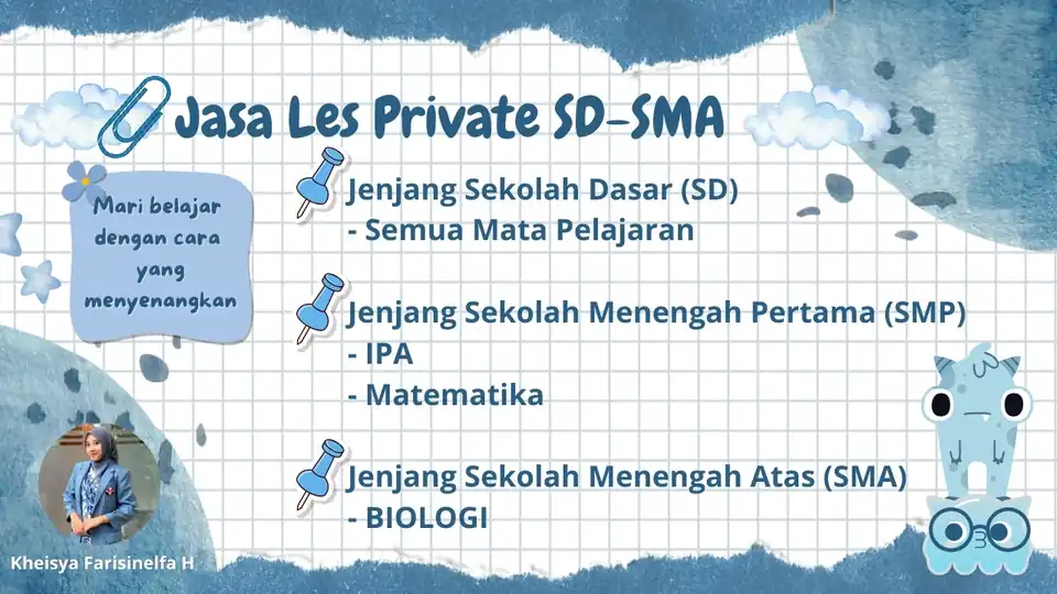 Jasa Guru Les Private SD SMP SMA - Les Privat, Profesional, Bergaransi