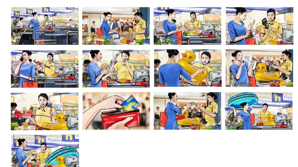 Jasa I will created storyboarding for advertising needs - Storyboard, Profesional, Bergaransi