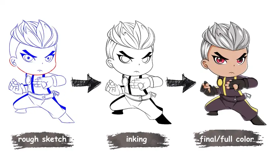 Jasa I will make a full color vector line art and inking style - Vektor, Profesional, Bergaransi