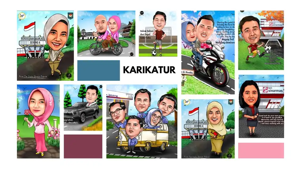 Jasa ILLUSTRASI/FOTO POTRAIT KARIKATUR - Karikatur, Profesional, Bergaransi