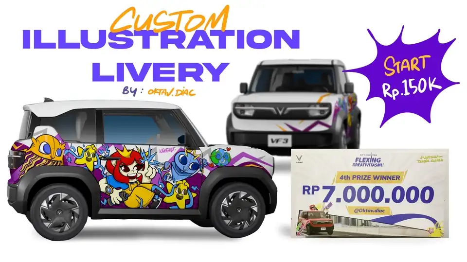 Jasa Ilustrasi Menarik untuk Decal dan Livery Kendaraan Anda - Stiker Decal Mobil, Profesional, Bergaransi