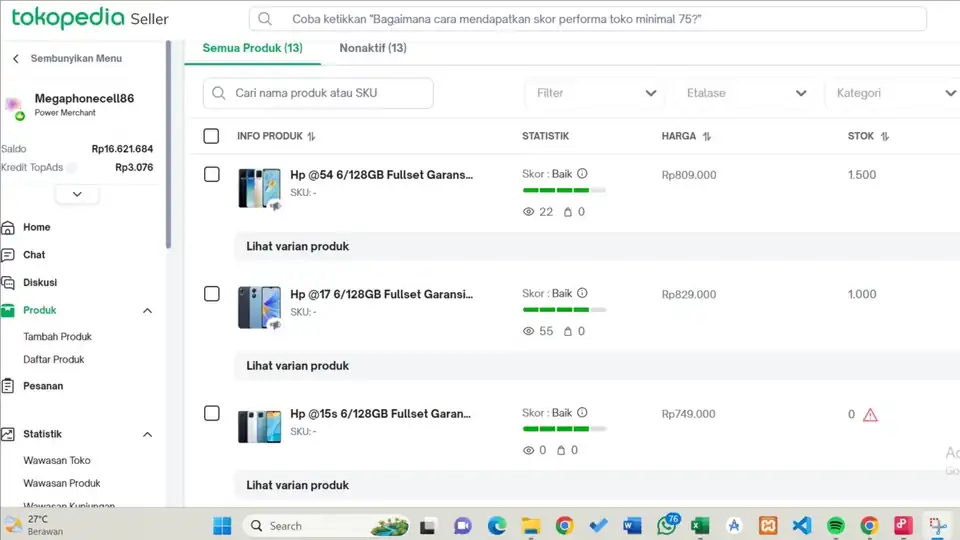 Jasa Admin Marketplace (Shopee, Tokopedia, Lazada, Tiktokshop) - Admin Web & Page, Profesional, Bergaransi