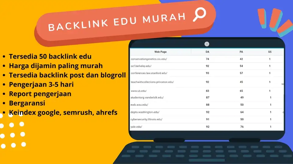 Jasa Backlink EDU HIGH Authority, Tersedia 100 Blog untuk Bisnis Anda. Bergaransi!! - Search Engine Optimization (SEO),