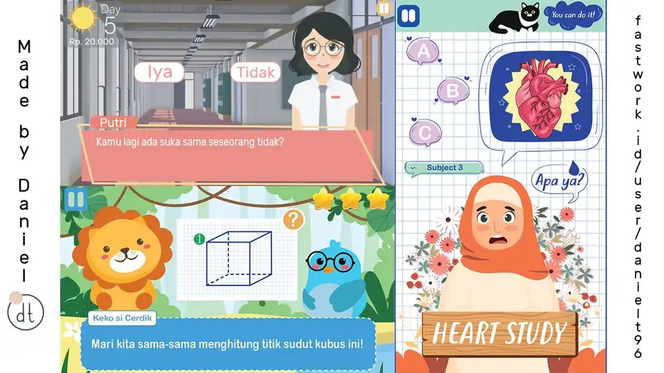 Jasa Buat Game Visual Novel & Media Interaktif Pendidikan & Komersial ( Android, HTML5 website, PC ) - Pembuatan Game, P
