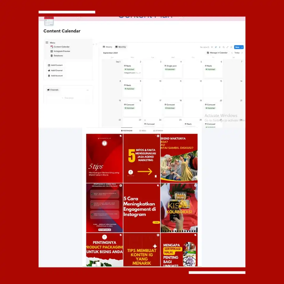 Jasa Content Plan & Postingan Instagram | Feed & Reels untuk UMKM - Content Creator, Profesional, Bergaransi