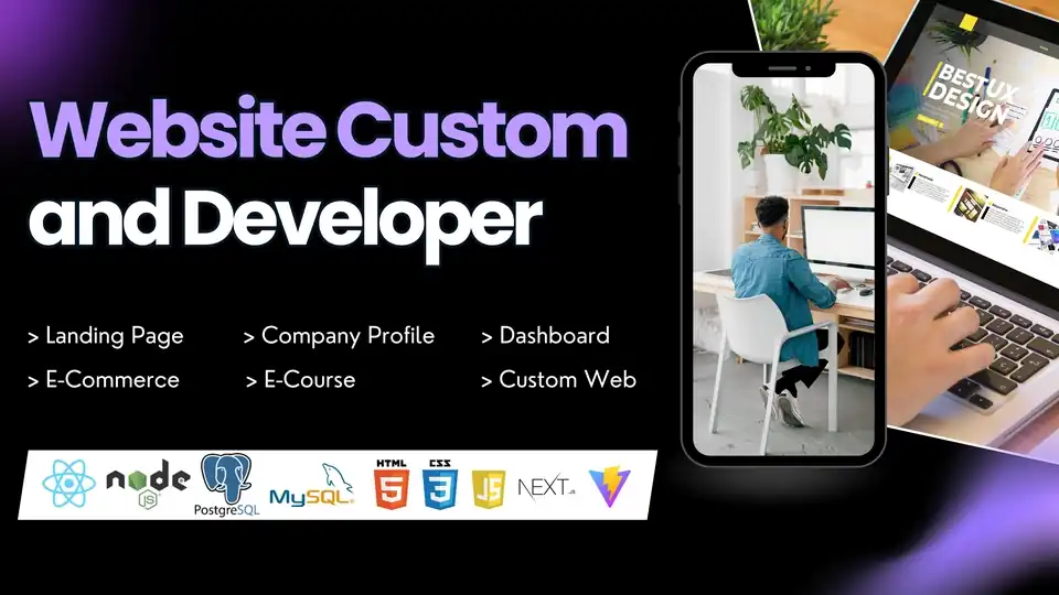 Jasa Custom Website | Landing Page | Company Profile | Dashboard | ECourse | Ecommerce | Custom Web - Web Development, P