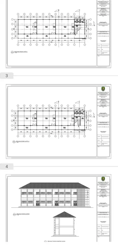 Jasa Desain 2D/3D/Gambar Kerja (DED) Rumah Tinggal, Ruko, Toko, Bangunan Sekolah - CAD Drawing, Profesional, Bergaransi