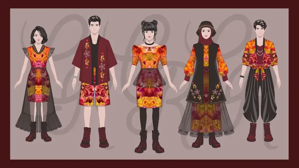 Jasa Desain Busana Digital | Fashion Design Illustrator - Desain Kaos & Motif, Profesional, Bergaransi