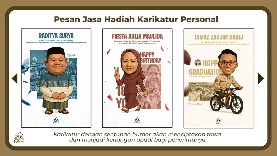 Jasa Desain Hadiah Karikatur Personal: Bikin Ngakak & Terkenang! - Karikatur, Profesional, Bergaransi