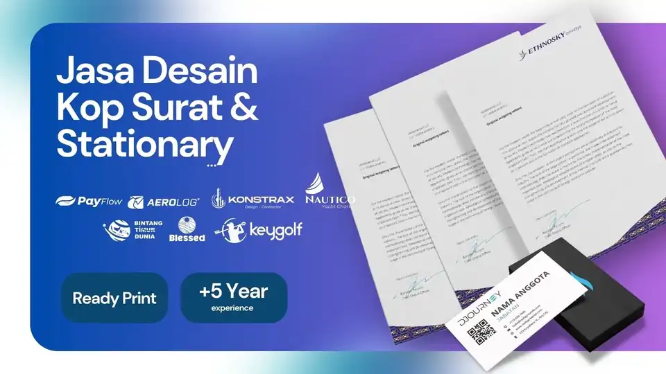 Jasa Desain Kartu Nama, Kop Surat, Amplop perusahaan anda - Digital Printing, Profesional, Bergaransi