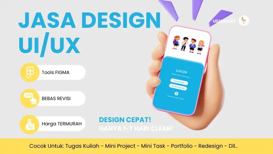 Jasa Desain UI/UX Figma - Desktop dan Mobile | Gratis Revisi | Harga ter - Murah - UI & UX Design, Profesional, Bergaran