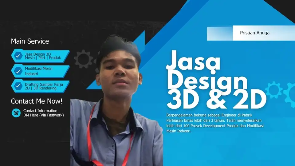 Jasa Design 3D & 2D | Part Mesin | 3D Produk | Modifikasi Mesin Industri | 3D Rendering - 3D Model, Profesional, Bergara