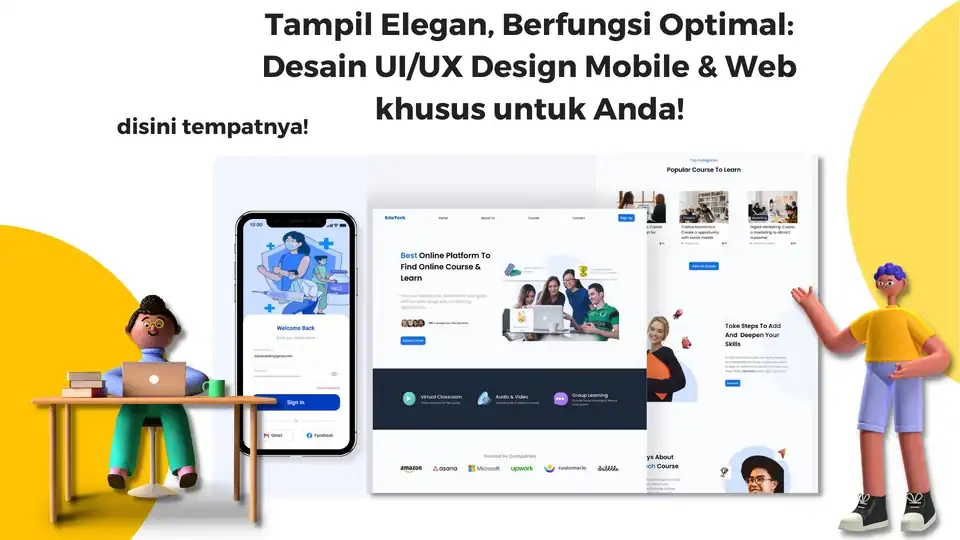 Jasa Design UI/UX Mobile & Web, Hasil Memikat dan Cepat - UI & UX Design, Profesional, Bergaransi