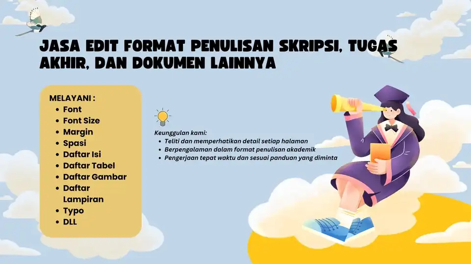 Jasa Edit Format Penulisan Skripsi, Proposal Penelitian, Tesis, Laporan dan Dokumen Lainnya - Edit Dokumen, Profesional,