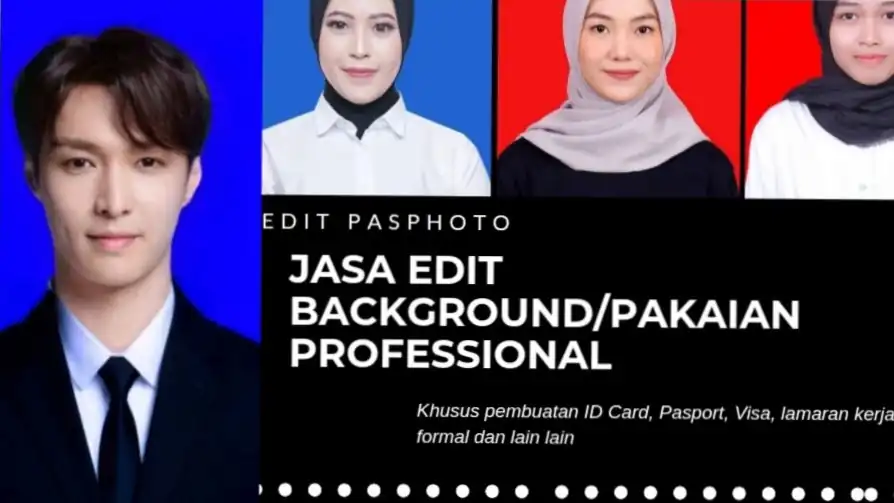 JASA EDIT PAS PHOTO PROFESIONAL/EDIT BACKGROUND/EDIT PAKAIAN/FOTO ID CARD/FOTO VISA/FOTO PASPORT DLL - Edit Gambar & Pho