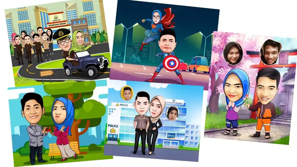 Jasa Editing Karikatur (Cocok Untuk Hadiah) - Karikatur, Profesional, Bergaransi