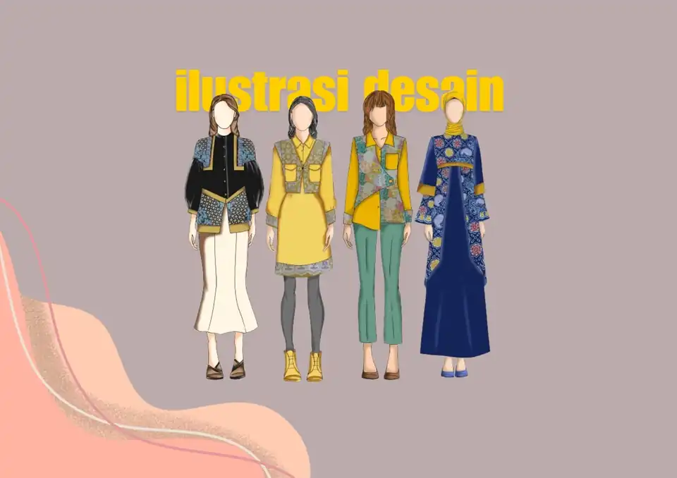 Jasa Fashion Designer/ Fashion illustration dengan Technical drawing / design tekstil - Desain Kaos & Motif, Profesiona