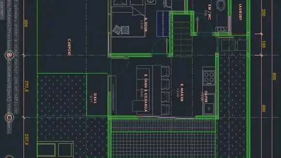 Jasa gambar 2d autocad denah rumah, tampak, potongan, dll - Denah, Profesional, Bergaransi