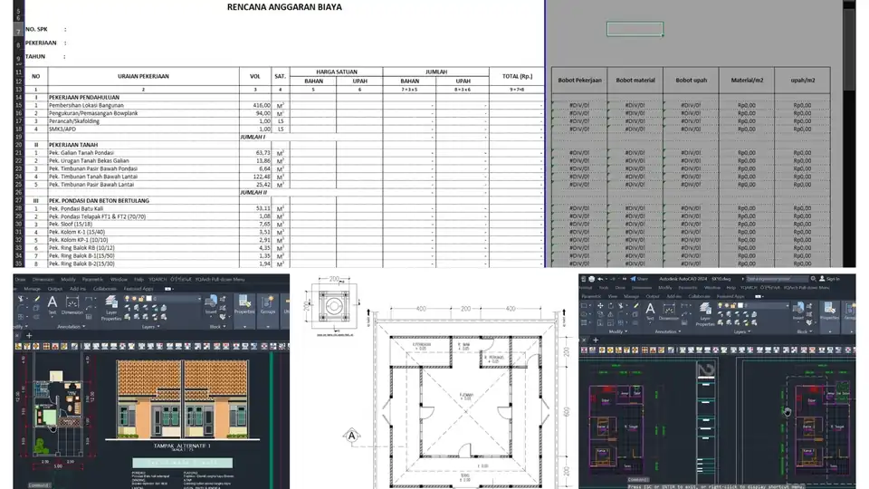 Jasa Gambar 2D Autocad & Pembuatan BOQ/RAB Untuk Proyek Anda - CAD Drawing, Profesional, Bergaransi