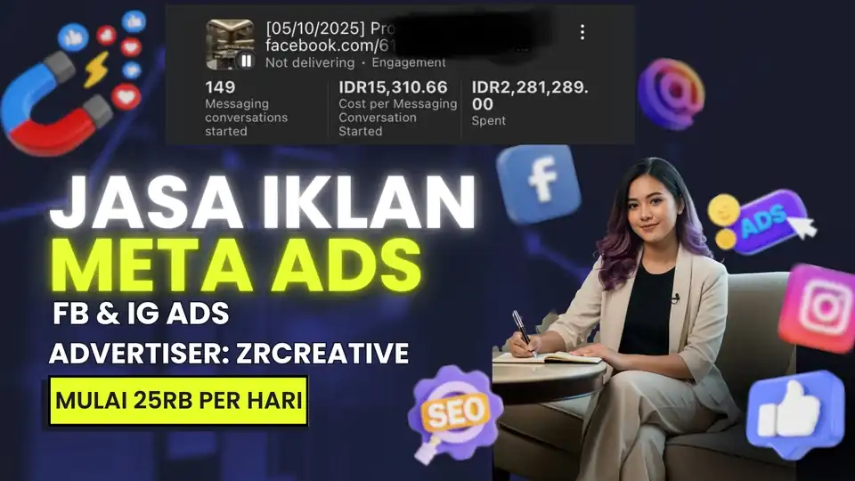Jasa Iklan Meta Ads | Termasuk Desain dan Video Materi - Iklan Facebook, Profesional, Bergaransi