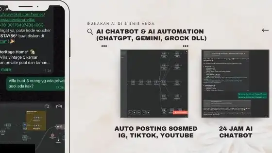 Jasa pembuatan AI Chatbot & AI Automation menggunakan Chat GPT, Gemini, Grok dll - Chatbot, Profesional, Bergaransi