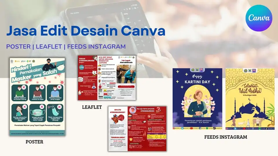 Jasa Pembuatan Desain Canva : Poster, Leaflet, Feed Instagram - Canva, Profesional, Bergaransi