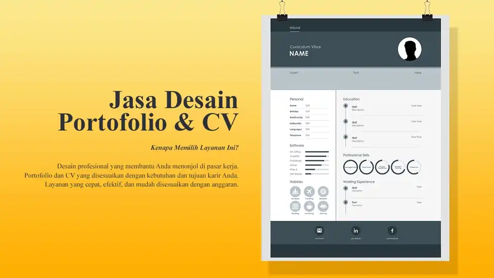 Jasa Pembuatan Desain Portfolio & CV - Portfolio & Resume, Profesional, Bergaransi