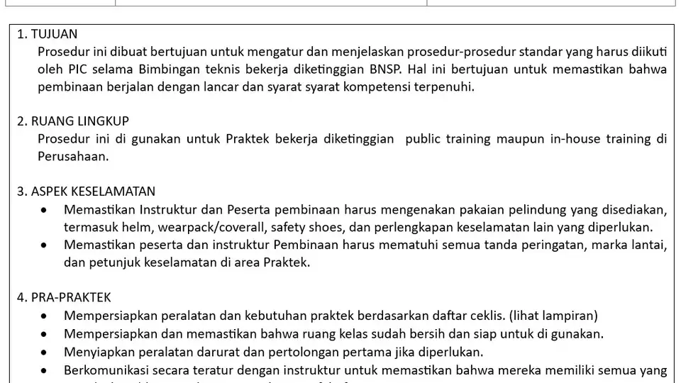 Jasa Pembuatan Dokumen SOP / Method Statement - SOP, Profesional, Bergaransi