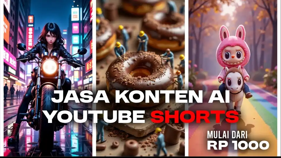Jasa Pembuatan Konten AI Youtube Shorts Tanpa Watermark (PRO-version) Murah! - Video AI, Profesional, Bergaransi