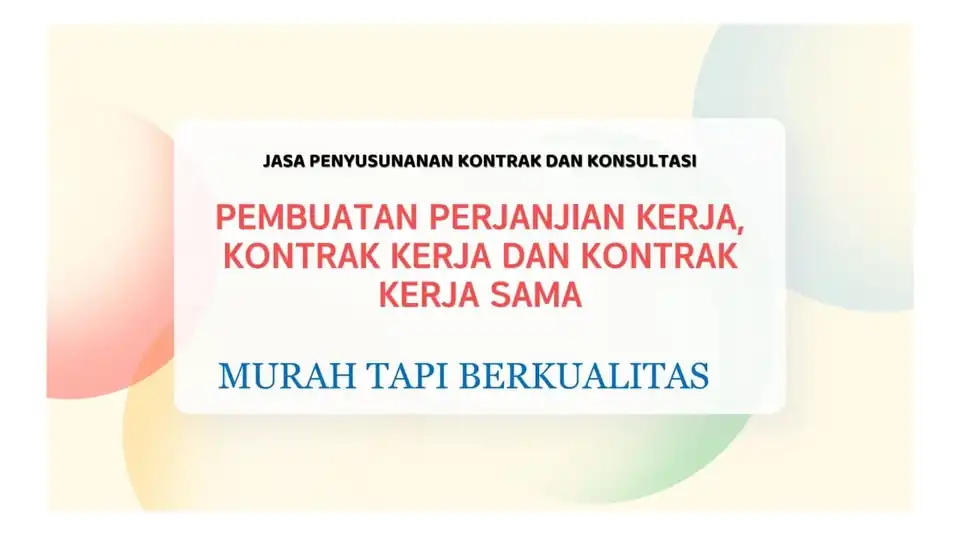 Jasa pembuatan Kontrak Terpercaya dan tercepat - Hukum, Profesional, Bergaransi
