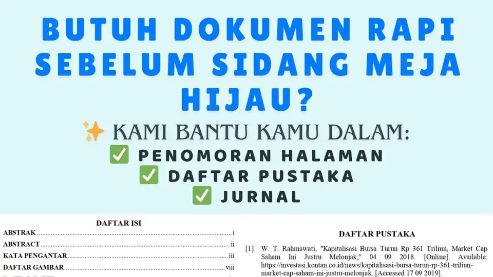 Jasa Pembuatan Nomor Halaman, Daftar Pustaka dan Jurnal - Edit Dokumen, Profesional, Bergaransi