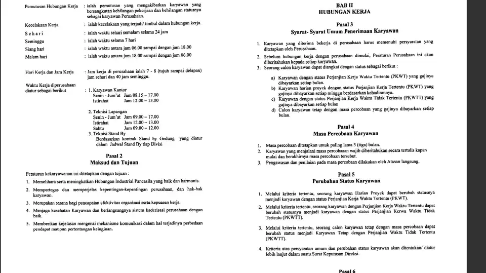 JASA PEMBUATAN PERATURAN PERUSAHAAN, PERJANJIAN KERJA BERSAMA DAN SOP PERUSAHAAN - Hukum, Profesional, Bergaransi