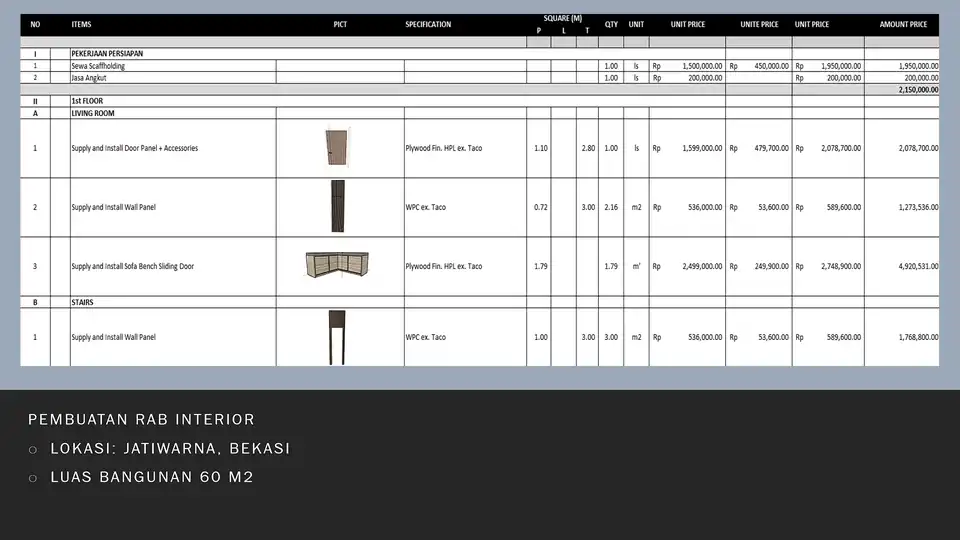 Jasa Pembuatan RAB Arsitekur & Interior - CAD Drawing, Profesional, Bergaransi