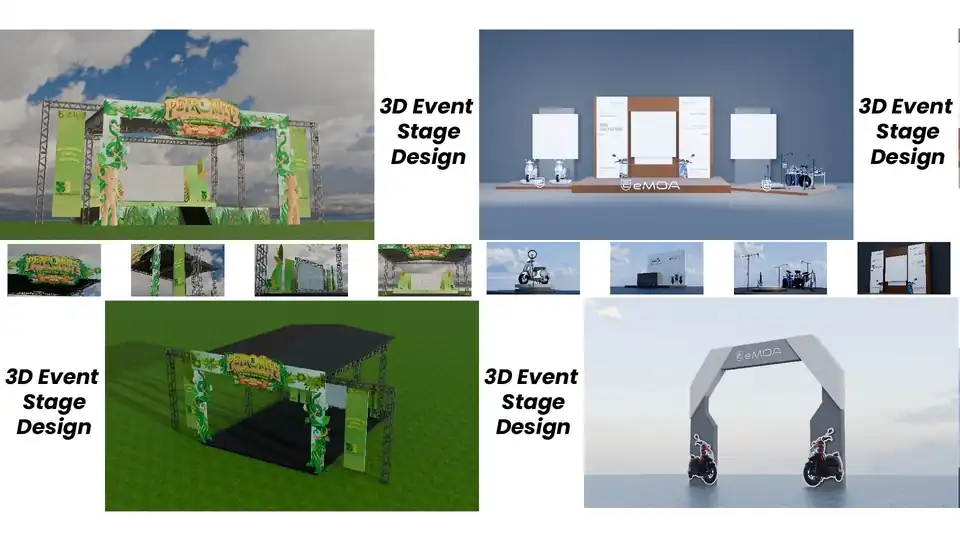 Jasa perancangan 3D Design Event atau 3D Stage untuk Acara - 3D & Perspektif, Profesional, Bergaransi