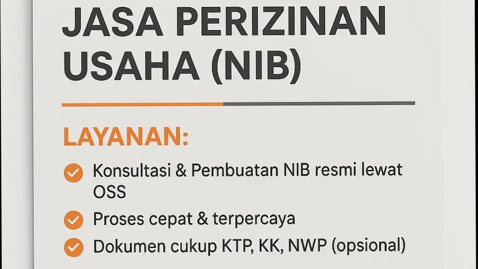 Jasa Perizinan Usaha (NIB) - Perizinan Usaha, Profesional, Bergaransi