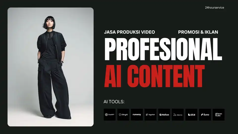 Jasa Produksi Konten AI | Promosi & Iklan - Video AI, Profesional, Bergaransi
