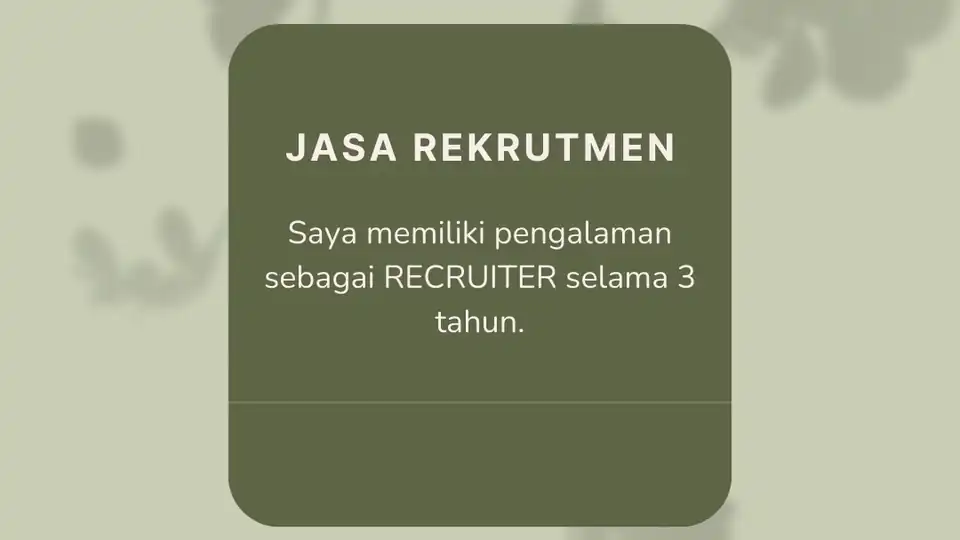 Jasa Rekrutmen - Pengembangan Diri, Profesional, Bergaransi