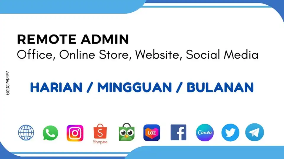 Jasa Remote|Virtual Admin||Office/Sosmed/Marketplace/Online Shop/Website (Harian/Mingguan/Bulanan) - Admin Web & Page, P
